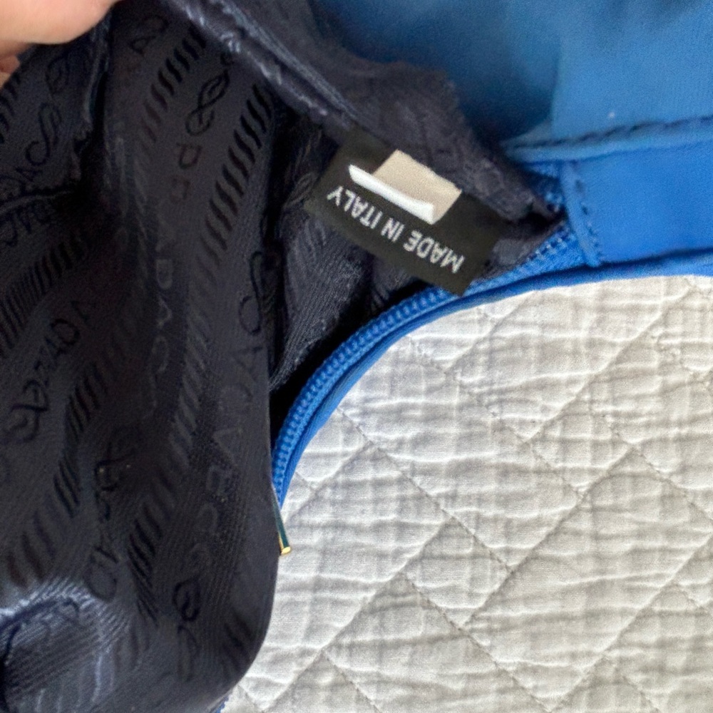 Auth PRADA Logo Mini Shoulder Bag Blue Nylon - Picture 7 of 10